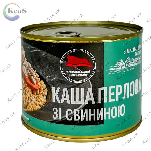 М'ясна консерва Тернопільський м'ясокомбінат Каша перлова зі свининою 525 г