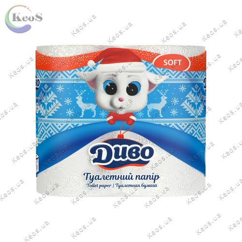 Туалетний папір Диво Soft 2 шари 4 рулони