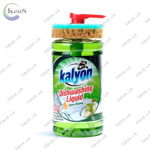 Гель для миття посуду з губкою Kalyon APPLE Яблуко 1 л