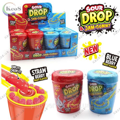 Цукерки кислі мармеладні палички з кислим гелем Sour Drop 50 г.