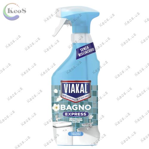 Засіб для догляду за ванною Viakal білі весняні квіти Bagno Express Fiore Bianco di Primavera 470 мл
