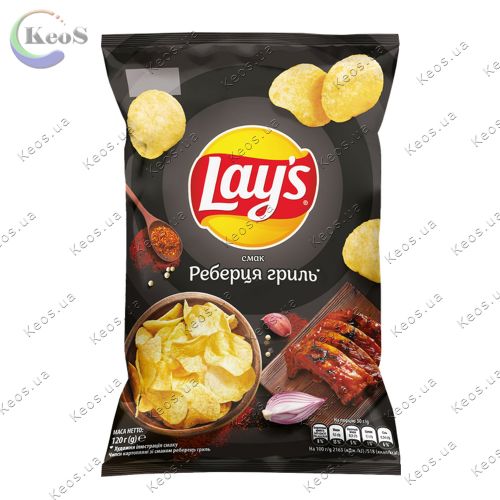 Чіпси картопляні Lay's зі смаком реберець гриль 120 г