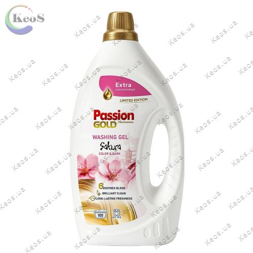 Гель для прання кольорових та чорних речей Passion Gold Sakura 100 циклів прання 3.52 л