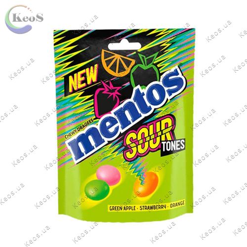 Цукерки жувальні Mentos Sour Tones 140 г.