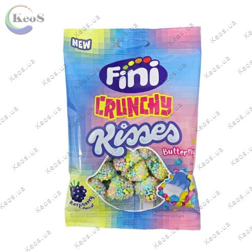 Жувальні цукерки різнокольорові ягоди ожини Fini Butterfly Crunchy Kisses gummies 75 г.